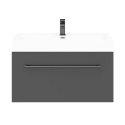 Valencia 800 Gloss Grey Minimalist Wall Hung Vanity Unit With Matt Black Handle -Duravit Bathroom Shop v8gwhmbnd4