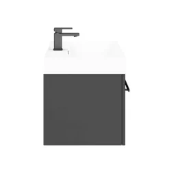 Valencia 800 Gloss Grey Minimalist Wall Hung Vanity Unit With Matt Black Handle -Duravit Bathroom Shop v8gwhmbnd5