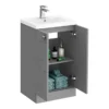 Venice Abstract 500mm Grey Vanity Unit - Floor Standing 2 Door Unit With Chrome Square Drop Handles 1 Venice Abstract 500mm Grey Vanity Unit - Floor Standing 2 Door Unit With Chrome Square Drop Handles -Duravit Bathroom Shop vafs500gry d5
