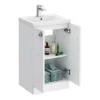 Venice Abstract 500mm White Vanity Unit - Floor Standing 2 Door Unit With Chrome Square Drop Handles -Duravit Bathroom Shop vafs500whi d5