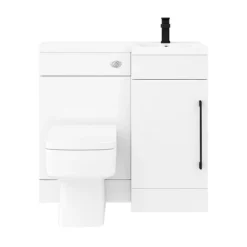 Valencia Bathroom Combination Suite Unit - 900mm Basin W. Black Handle And Square Toilet -Duravit Bathroom Shop val900sblk d1