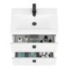 Venice Abstract 600mm White Vanity Unit - Wall Hung 2 Drawer Unit With Matt Black Square Drop Handles -Duravit Bathroom Shop vawh600whiblk d4