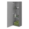 Venice Abstract Wall Hung Tall Storage Cabinet - Grey - With Chrome Square Drop Handle 2 Venice Abstract Wall Hung Tall Storage Cabinet - Grey - With Chrome Square Drop Handle -Duravit Bathroom Shop vawhcbgry d4