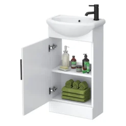 Venice Gloss White Vanity Unit Cloakroom Suite W. Matt Black Handle 10 Venice Gloss White Vanity Unit Cloakroom Suite W. Matt Black Handle -Duravit Bathroom Shop ven1mb d1