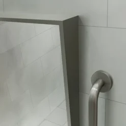 Venice Brushed Stainless Steel 500 X 800mm Angled Mirror