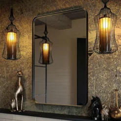 Venice Black Frame 500 X 750mm Rectangular Mirror -Duravit Bathroom Shop venbf5075 d4