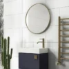 Venice Brushed Brass 600mm Round Mirror -Duravit Bathroom Shop venr60bra d4