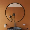 Venice Black 800mm Round Mirror -Duravit Bathroom Shop venr80blk d1