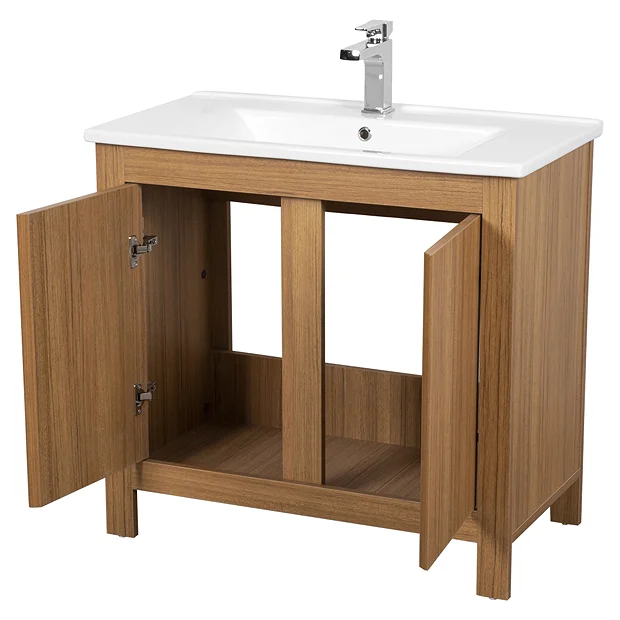 Valencia Naturale Oak Effect Vanity Unit - 850mm Wide 6 Valencia Naturale Oak Effect Vanity Unit - 850mm Wide - Image 4