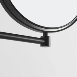 Venice Matt Black 5x Magnifying Cosmetic Mirror With Round Wall Plate -Duravit Bathroom Shop vncmrnmb d2