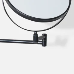 Venice Matt Black 5x Magnifying Cosmetic Mirror With Square Wall Plate