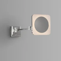 Venice Chrome Square 3x Magnifying LED Cosmetic Mirror -Duravit Bathroom Shop vncmsqu d1
