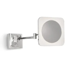 Venice Chrome Square 3x Magnifying LED Cosmetic Mirror -Duravit Bathroom Shop vncmsqu l