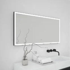 Venice Black 1000 X 700mm LED Illuminated Mirror With Demister Pad -Duravit Bathroom Shop vnledbla d1