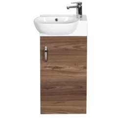 Valencia Perla Floor Standing Cloakroom Vanity (Dark Oak Effect - 450mm Wide) -Duravit Bathroom Shop vpfsdo45 d1