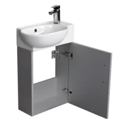 Valencia Perla Wall Hung Cloakroom Vanity (Gloss Grey - 450mm Wide) -Duravit Bathroom Shop vpwhgg45 d2 1