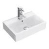 Nova Vanity Sink With Cabinet - 450mm Modern High Gloss White -Duravit Bathroom Shop vtfw450 n db