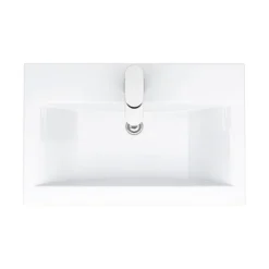 Nuie 600 X 400mm Wall Mounted Mid Edge Basin & Cabinet - Gloss White