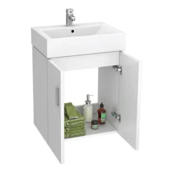 Nova Wall Mounted Vanity - 450mm Gloss White -Duravit Bathroom Shop vtww450 detail a