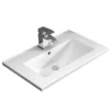 Nova 600mm Wall Hung Vanity Sink With Cabinet - Modern High Gloss White -Duravit Bathroom Shop vtww600 d2