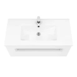 Nova 800mm Wall Hung Vanity Sink With Cabinet - Modern High Gloss White -Duravit Bathroom Shop vtww800 n d2