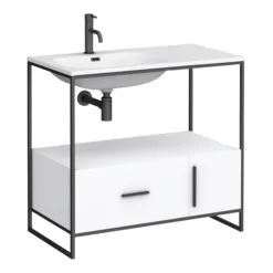 Venice 900 Black Frame Basin Washstand Incl. Solid Stone Basin 10 Venice 900 Black Frame Basin Washstand Incl. Solid Stone Basin -Duravit Bathroom Shop vws9 d1