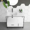 Venice 900 Black Frame Basin Washstand Incl. Solid Stone Basin -Duravit Bathroom Shop vws9detail1