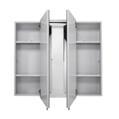 Croydex Westbourne Triple Door Tri-View White Steel Mirror Cabinet With FlexiFix -Duravit Bathroom Shop wc102322 d2