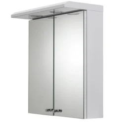 Croydex Shire 2 Door Mirror Cabinet With Light & Shaver Socket - White -Duravit Bathroom Shop wc267222eai1