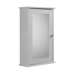 Croydex Malton Wooden Single Door White Bathroom Mirror Cabinet With FlexiFix