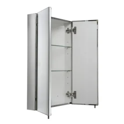 Croydex Avisio Double Door Stainless Steel Corner Mirror Cabinet -Duravit Bathroom Shop wc766105 d3