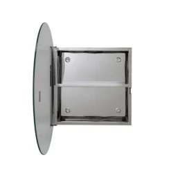 Croydex Severn Circular Door Mirror Cabinet - Stainless Steel -Duravit Bathroom Shop wc836005ai2