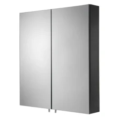 Croydex Dawley Matt Black 600mm Double Door Mirror Cabinet -Duravit Bathroom Shop wc930221 d4