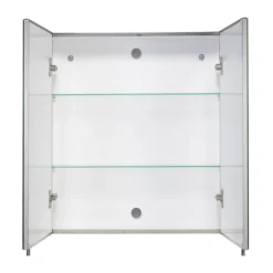 Croydex Finchley Stainless Steel Double Door Mirror Cabinet With FlexiFix -Duravit Bathroom Shop wc940205 d1