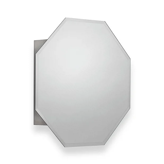 Croydex Favo Octagonal Mirrored Door Cabinet With Bevelled Edging 3 Croydex Favo Octagonal Mirrored Door Cabinet With Bevelled Edging