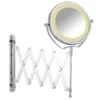 Wenko - Brolo LED Telescopic Wall Mirror - 3x Magnification - Chrome -Duravit Bathroom Shop wenkobrololedtelescopicwallmountedcosmeticshavingmirrorchrome3656380100l