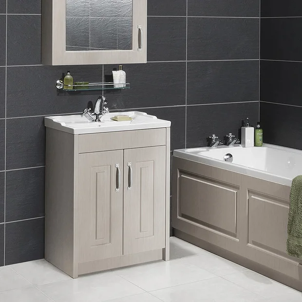 York Traditional Grey Bathroom Basin Unit (620 X 470mm) 3 York Traditional Grey Bathroom Basin Unit (620 X 470mm)